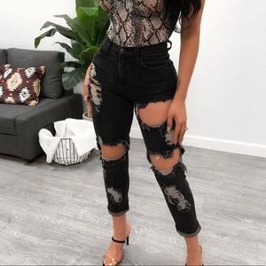 Distressed Mom jeans